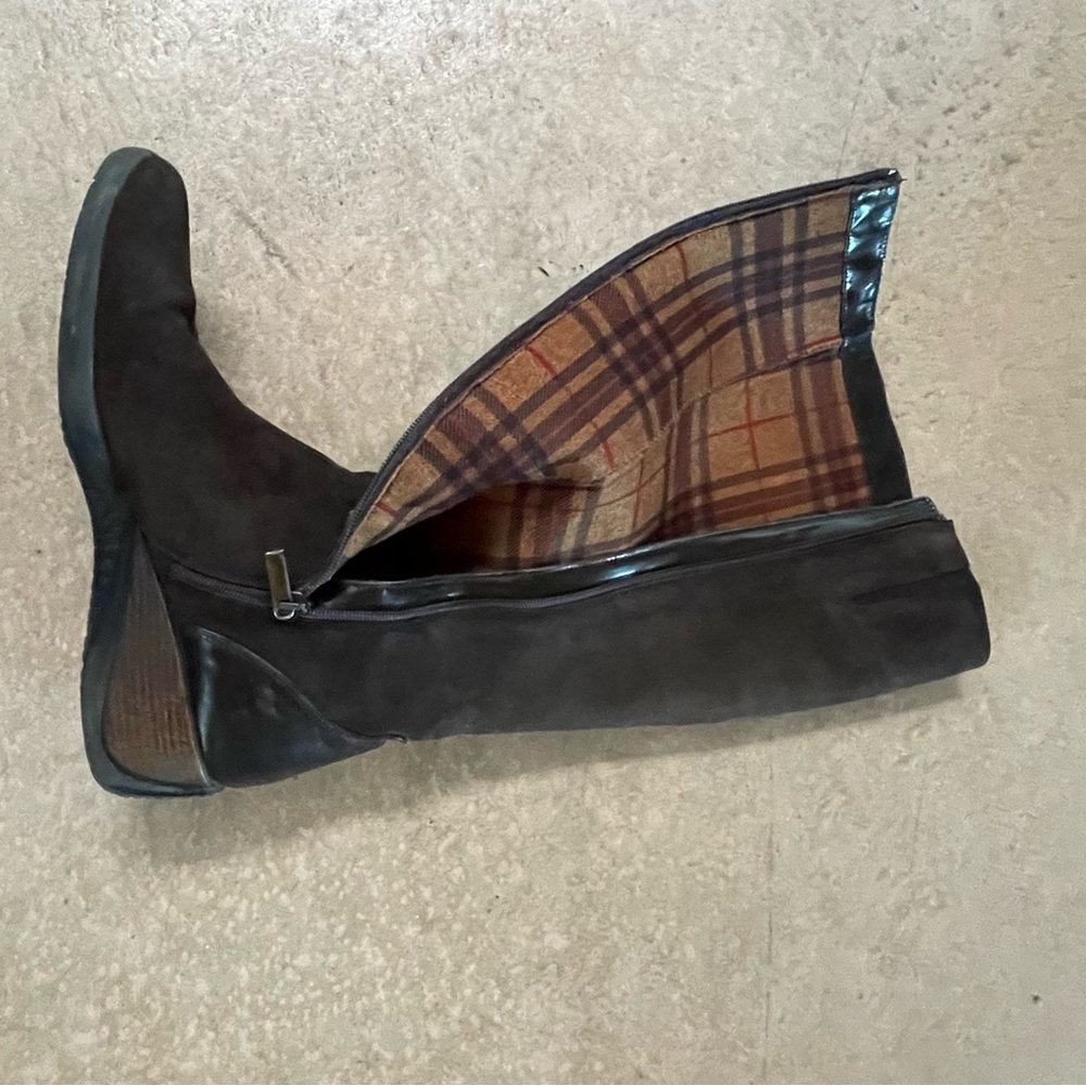 Aquatalia Meadow Boot Brown Suede Size 10 Waterproof Wdge Heel Padded Lining - Picture 8 of 14